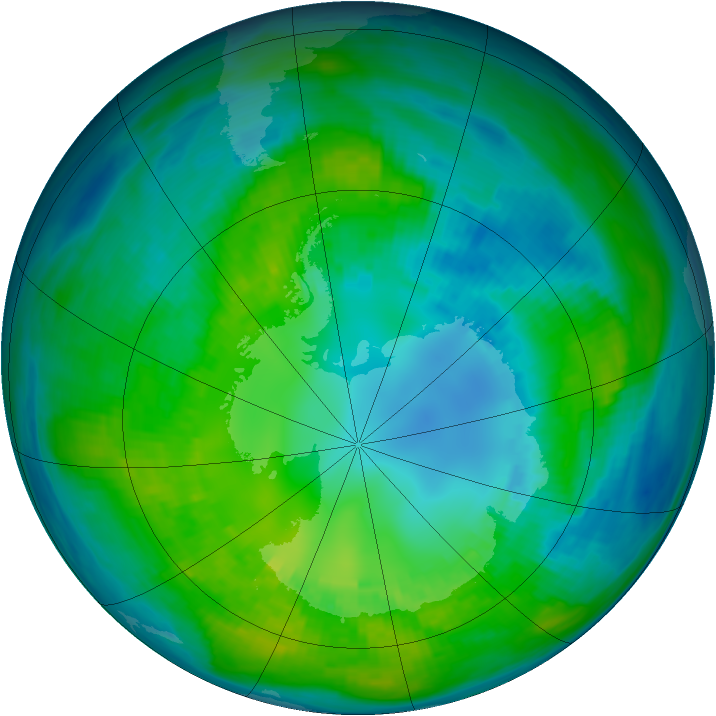 Antarctic ozone map for 23 April 1981